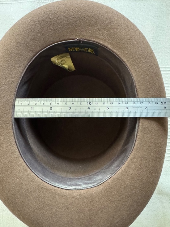 Vintage Brown 100% Wool Top Hat New York Hat Co. With Bow Steam Punk Large 7 1/4 main image 10
